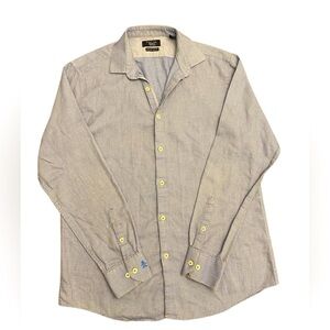 📌 Original Penguin Blue Men's Slim Fit Geometric Print Button Down | Size 34/35